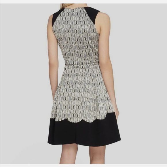 Tahari Arthur S Levine Black rose silver Jacquard Fit & Flare Dress size 14 - Picture 2 of 11